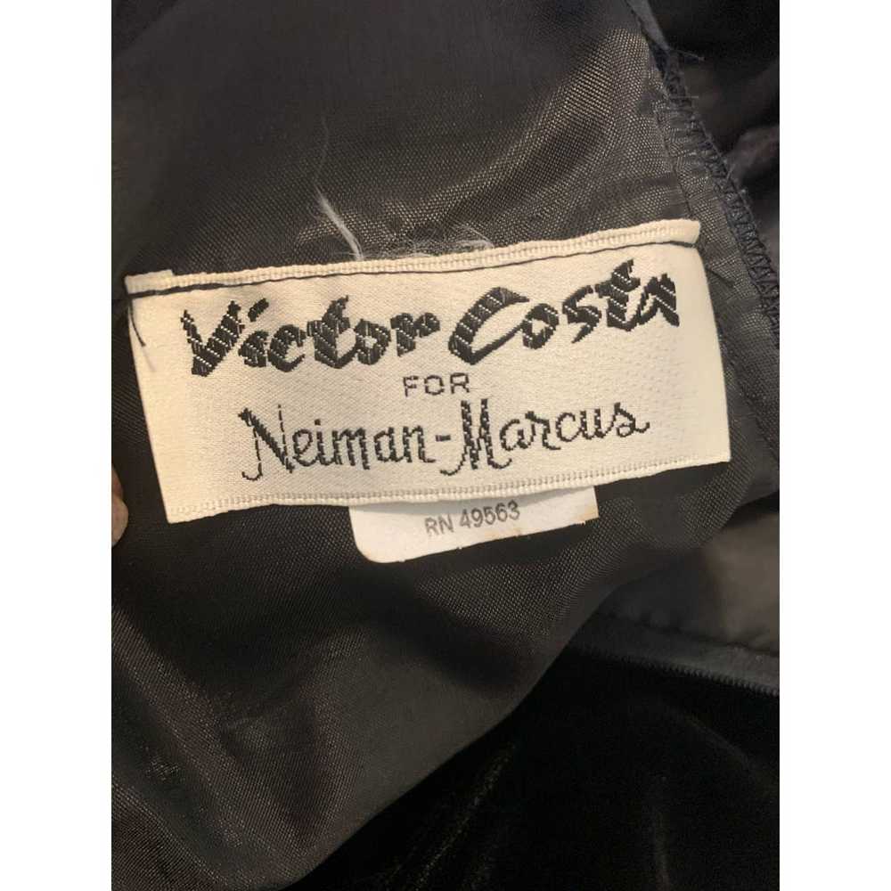 Victor Costa vintage black velvet long sleeves hi… - image 5