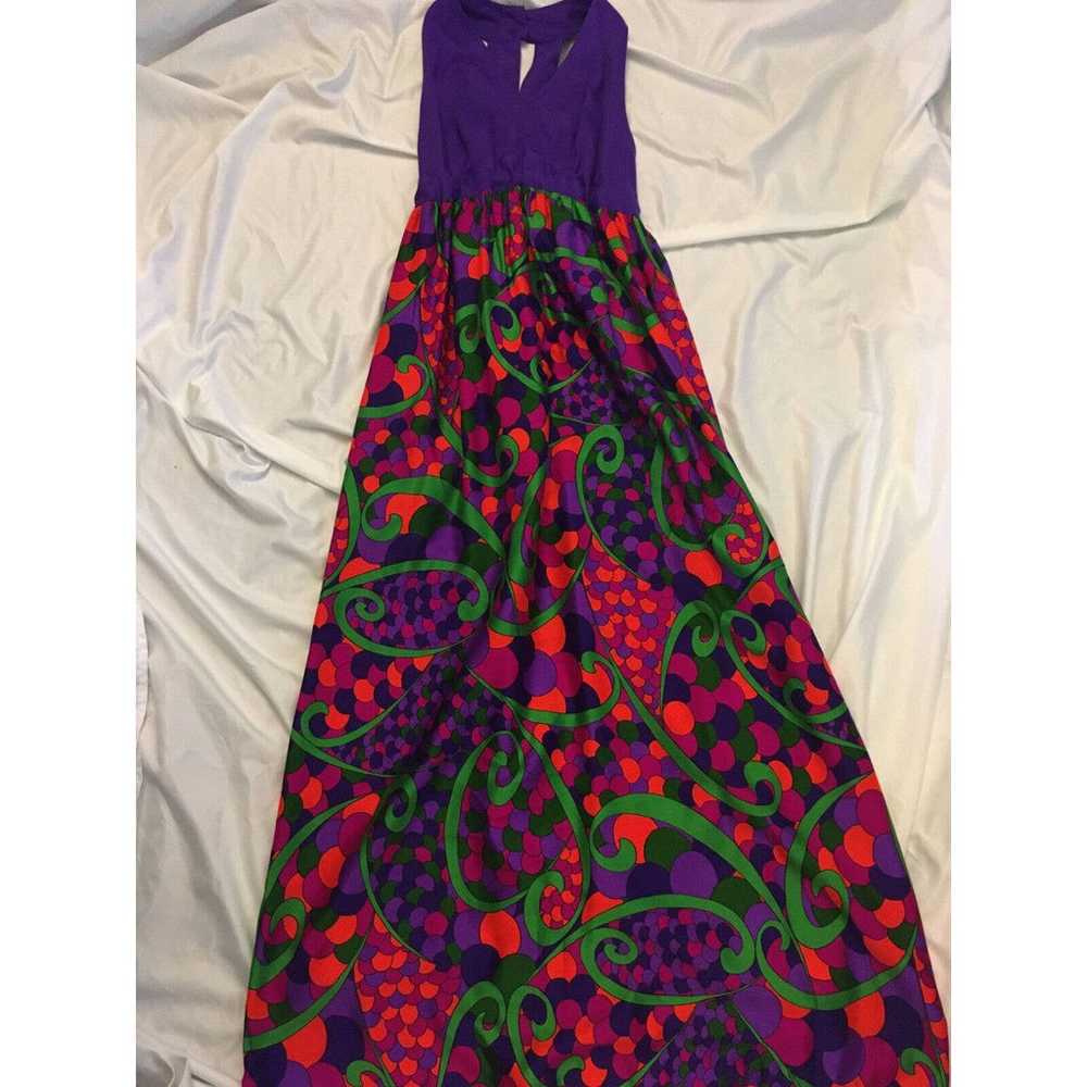VTG 70's Vibrant Maxi Evening FESTIVAL Dress Gown… - image 3