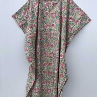 Kaftan Cotton Long Floral Print Hippie Maxi Women… - image 1