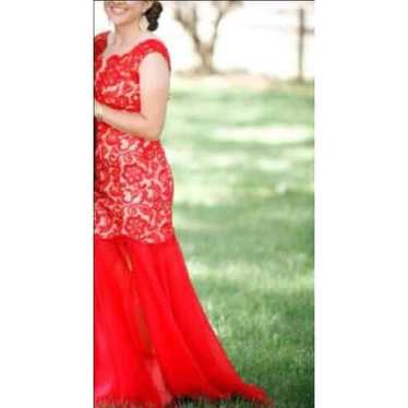 Red Lace Prom dress - image 1