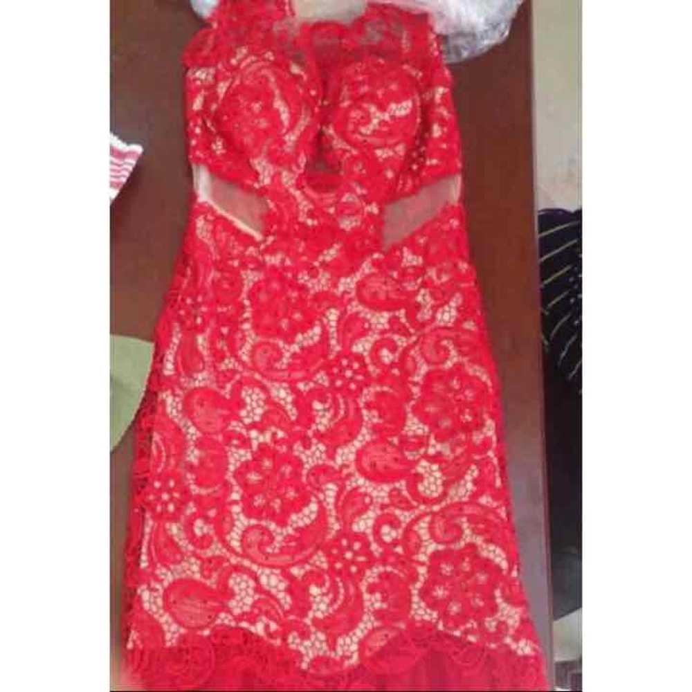 Red Lace Prom dress - image 3