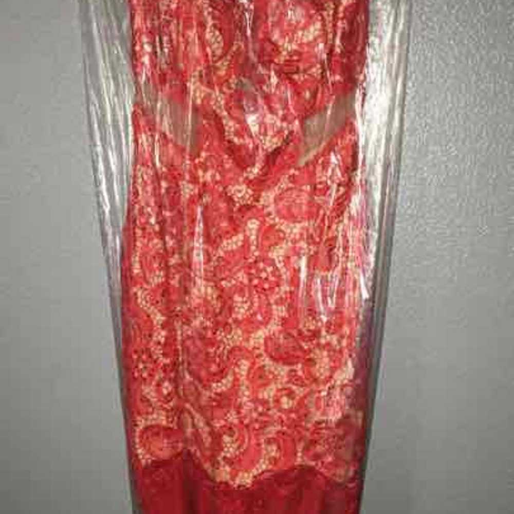 Red Lace Prom dress - image 4