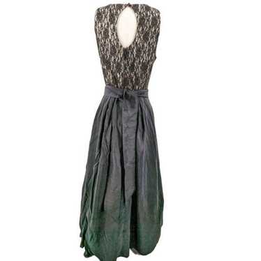 Eliza J. black lace & taffeta long gown w/ keyhol… - image 1