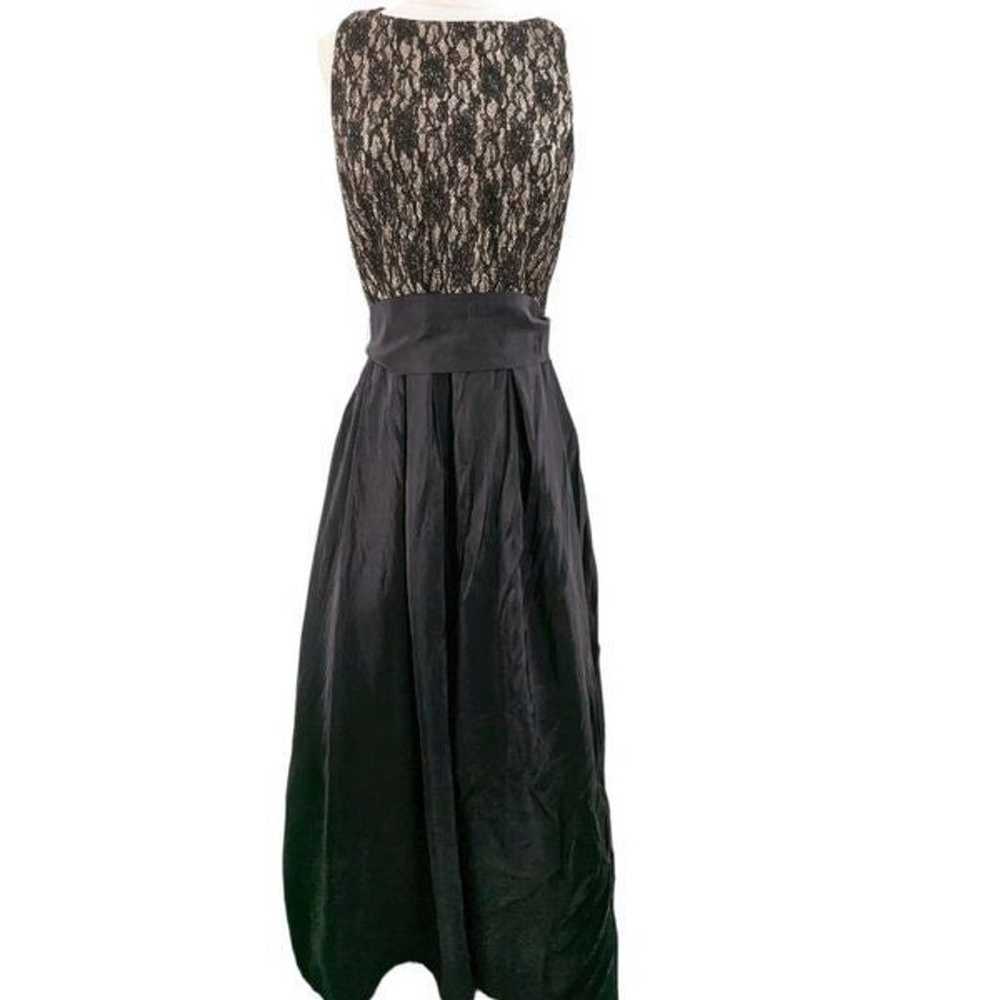 Eliza J. black lace & taffeta long gown w/ keyhol… - image 2