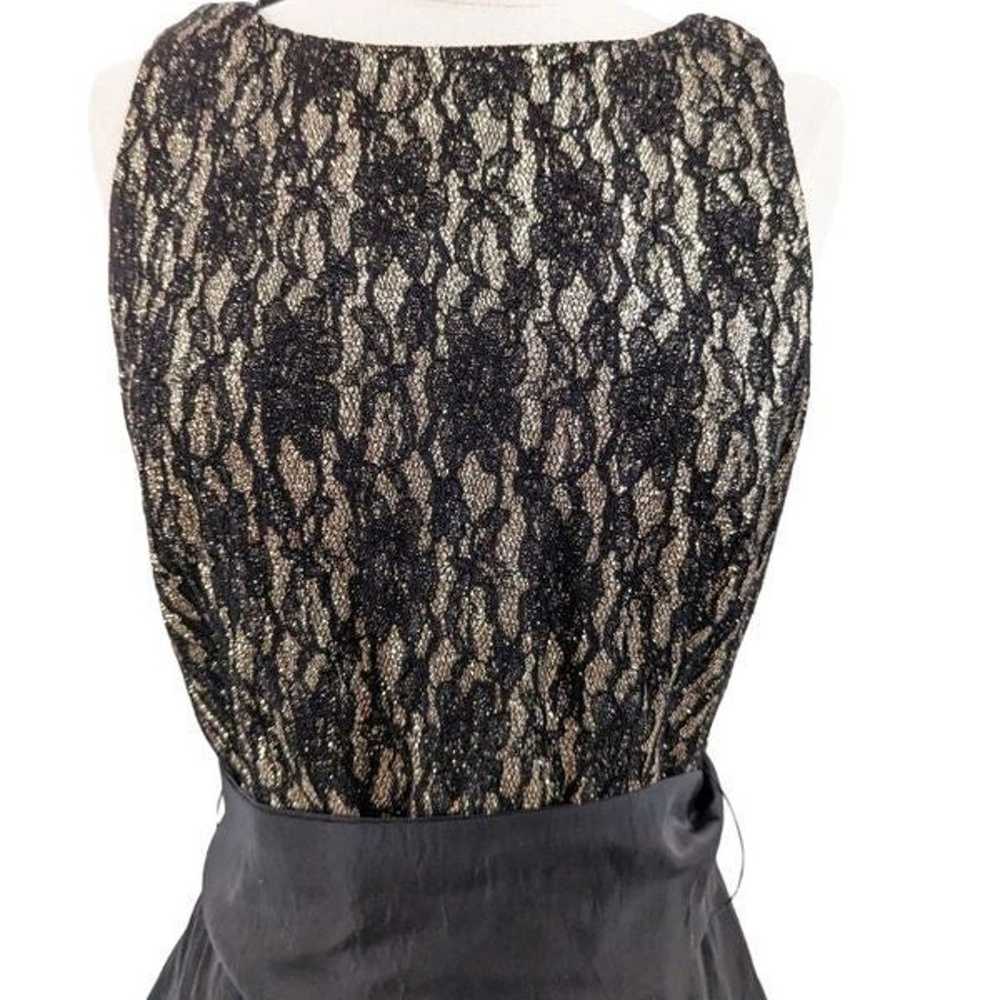 Eliza J. black lace & taffeta long gown w/ keyhol… - image 3