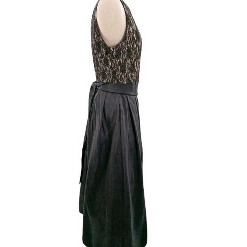 Eliza J. black lace & taffeta long gown w/ keyhol… - image 4