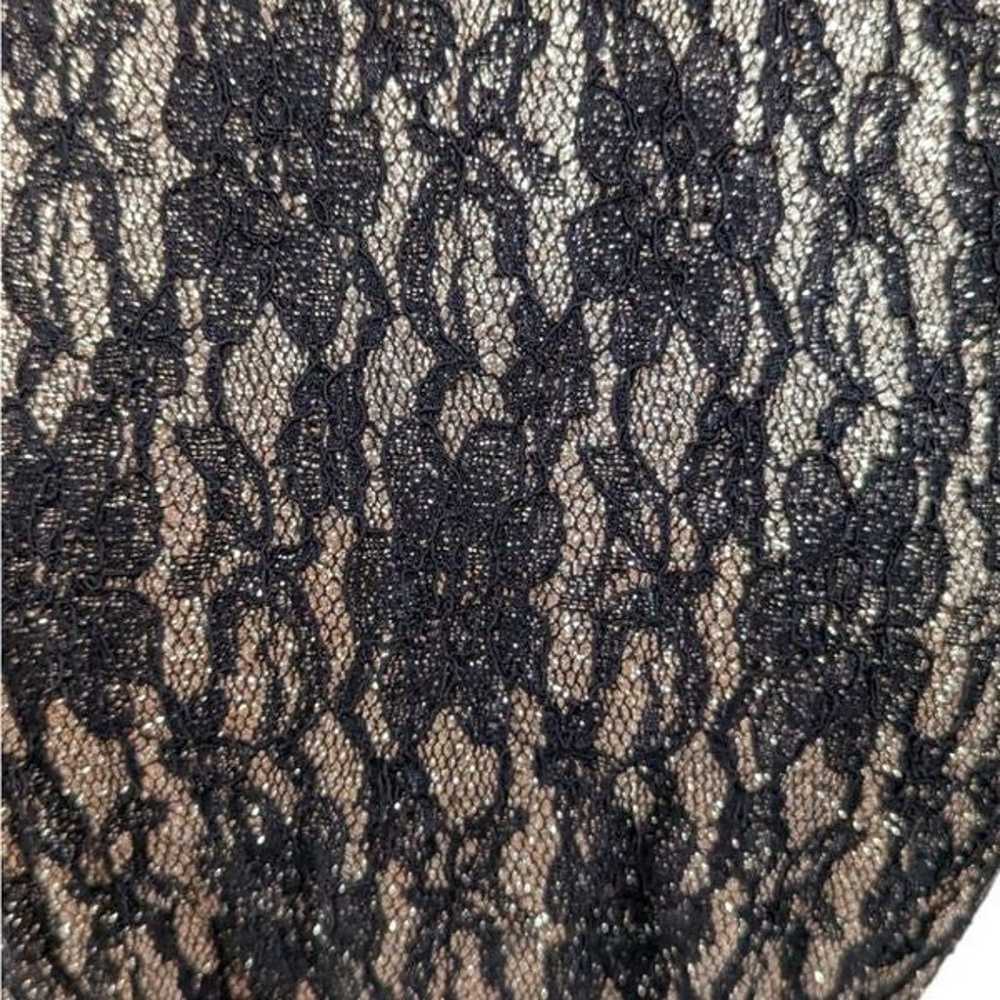 Eliza J. black lace & taffeta long gown w/ keyhol… - image 6