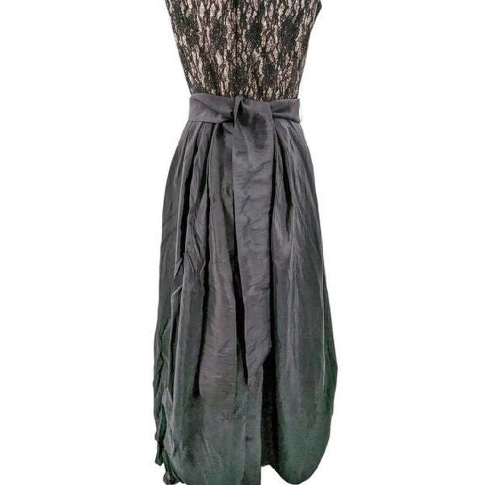 Eliza J. black lace & taffeta long gown w/ keyhol… - image 8