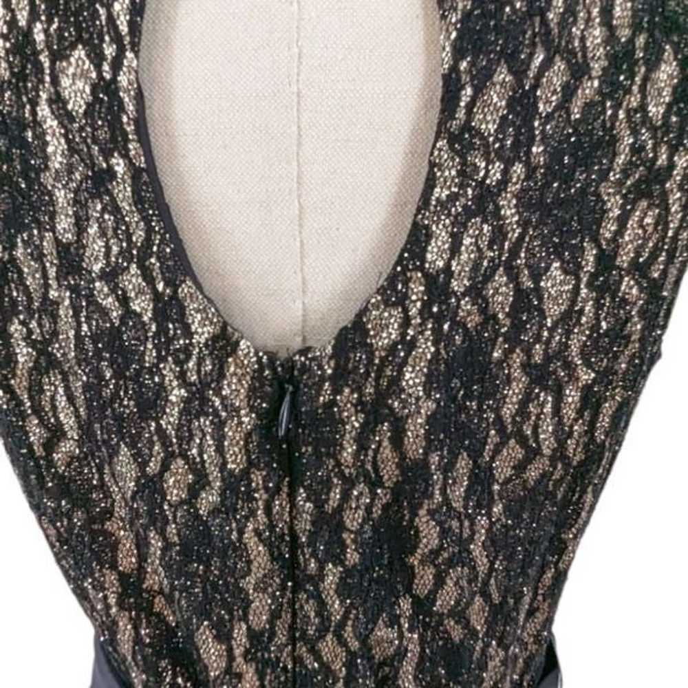 Eliza J. black lace & taffeta long gown w/ keyhol… - image 9