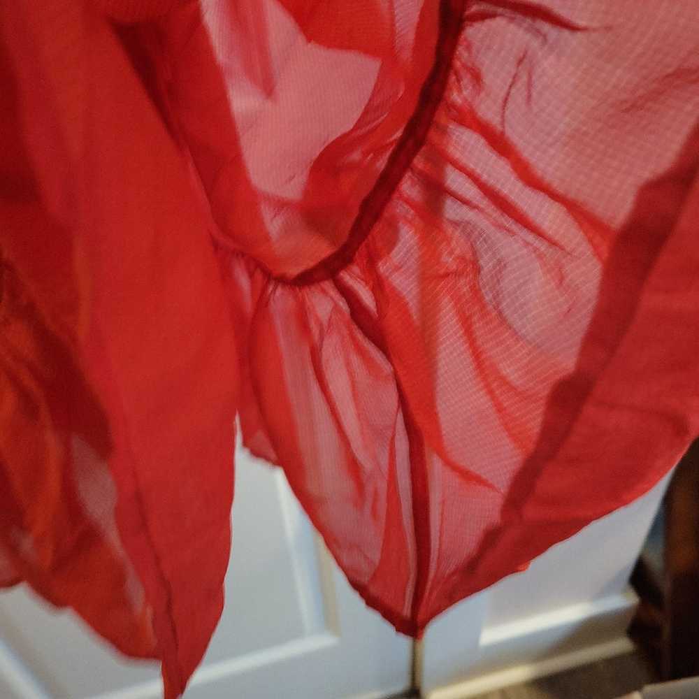 Silk poppy red sundress - image 4