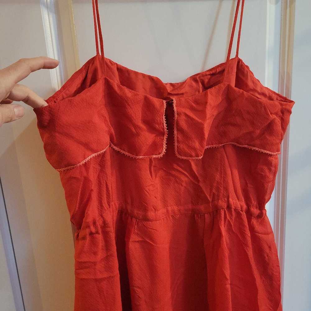 Silk poppy red sundress - image 7