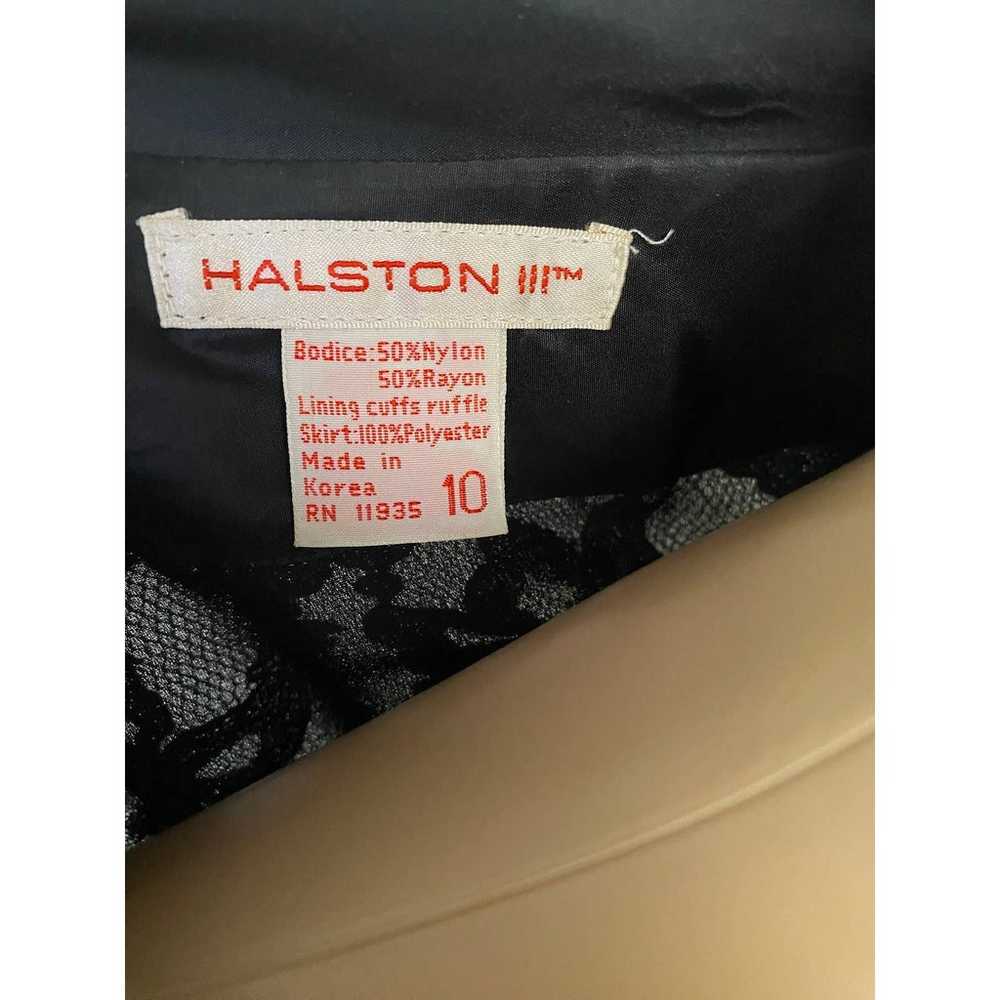 Vintage 80's Halston Black Lace Formal Dress with… - image 10