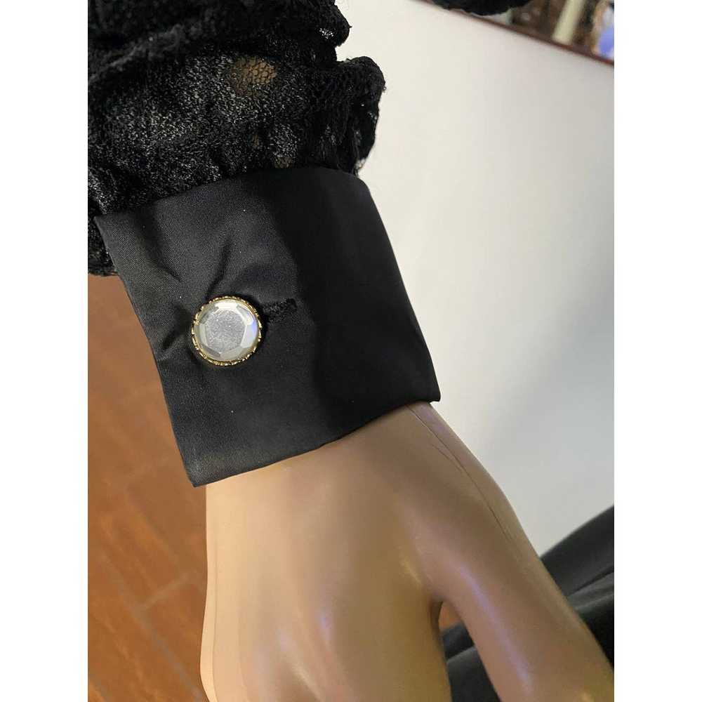Vintage 80's Halston Black Lace Formal Dress with… - image 5