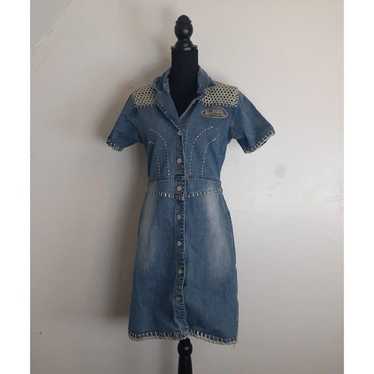 Von Dutch Vintage Upcycled Reworked Denim Dress M… - image 1