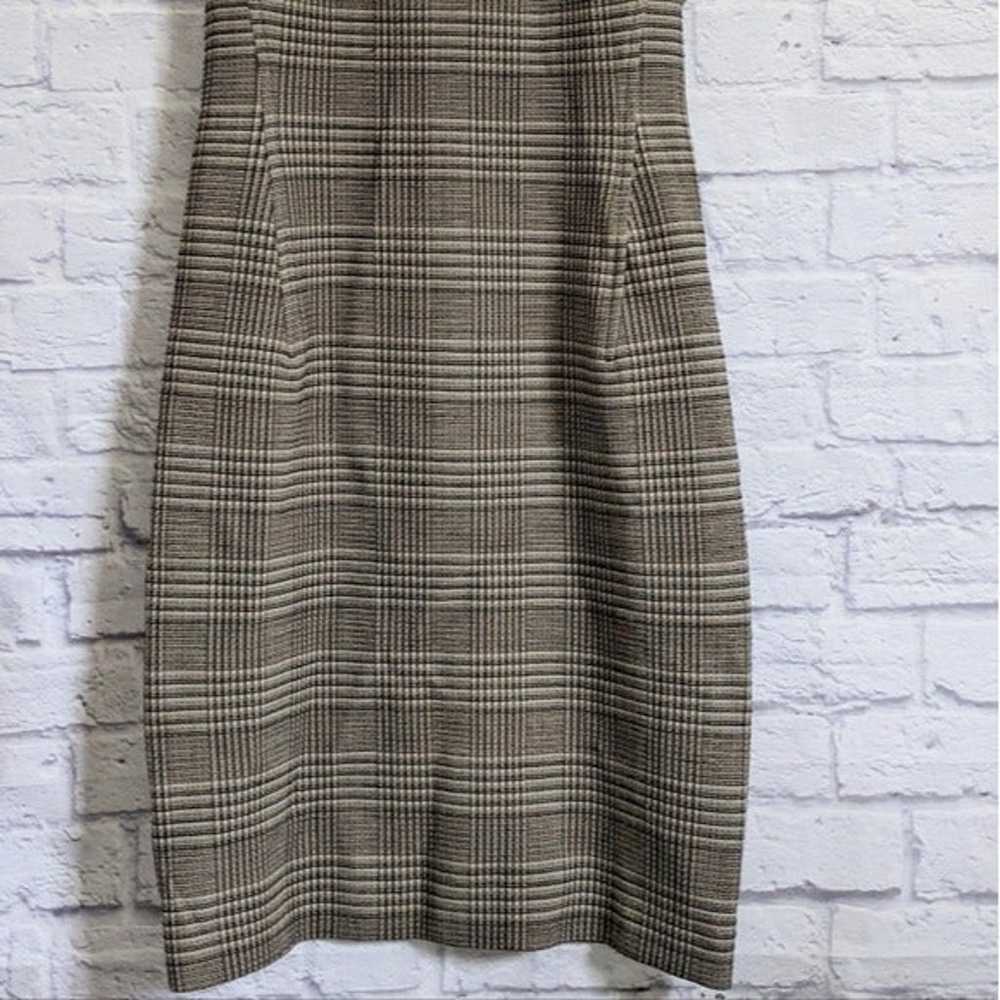 Theory Wool Plaid Power Dress 8 Brown Black Caree… - image 3
