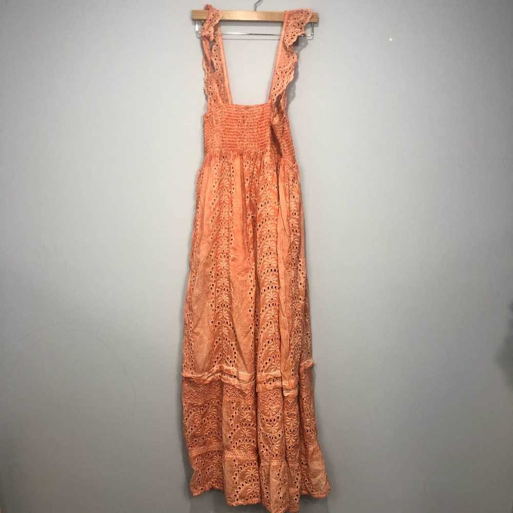 Free People Barok Eyelet Jumpsuit in Coral Size L - image 4