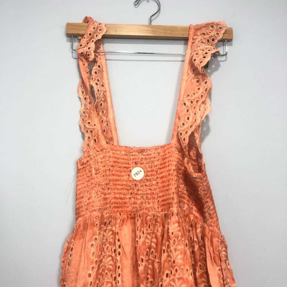 Free People Barok Eyelet Jumpsuit in Coral Size L - image 6