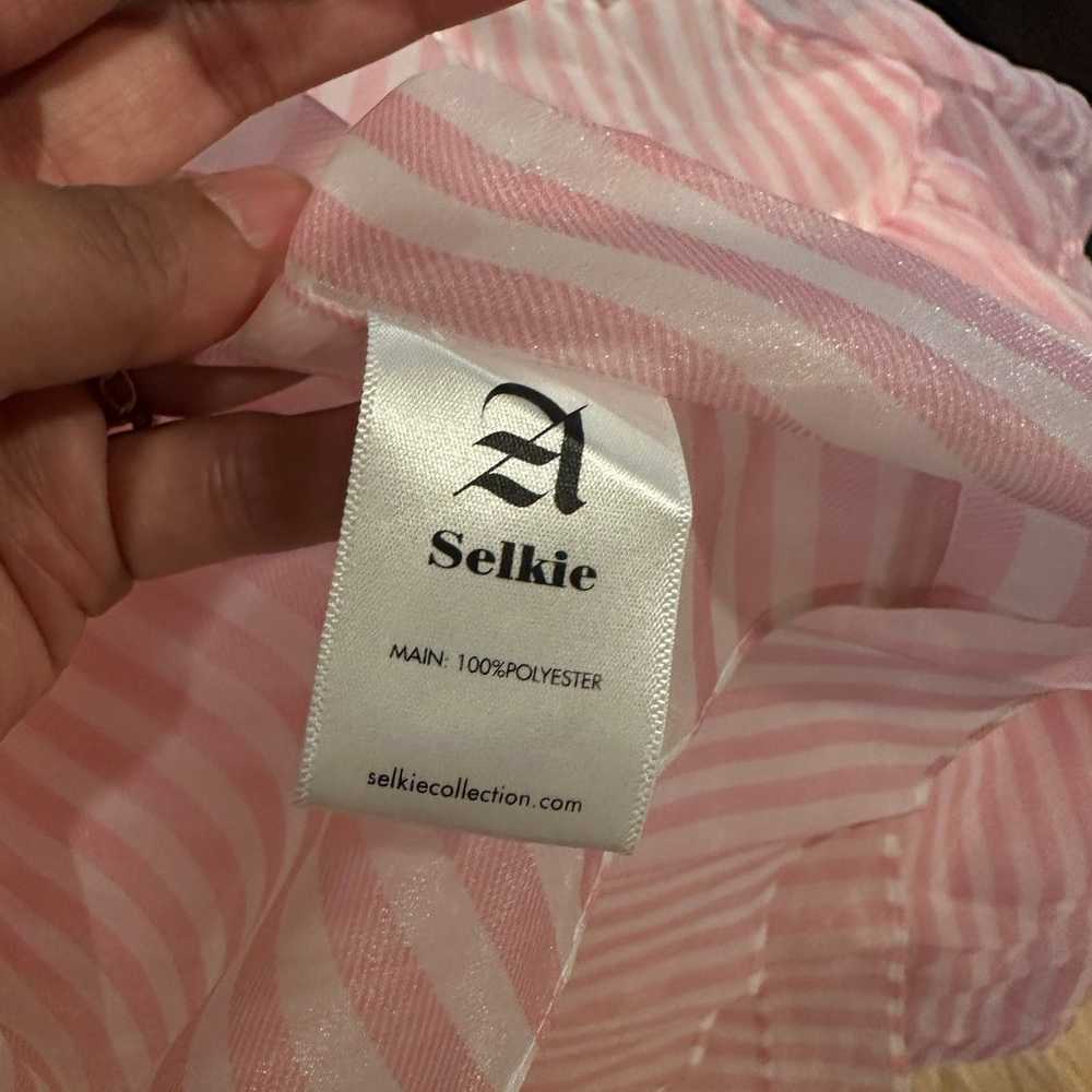 Selkie stripe puff dress pink euc maison amory L - image 3