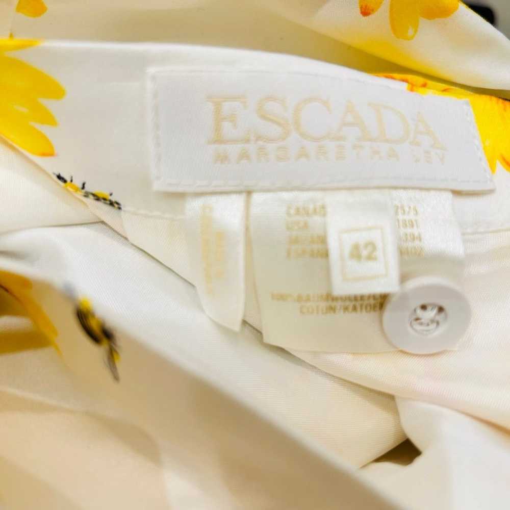 Vintage Escada  White / Yellow Florals Summer Ski… - image 5