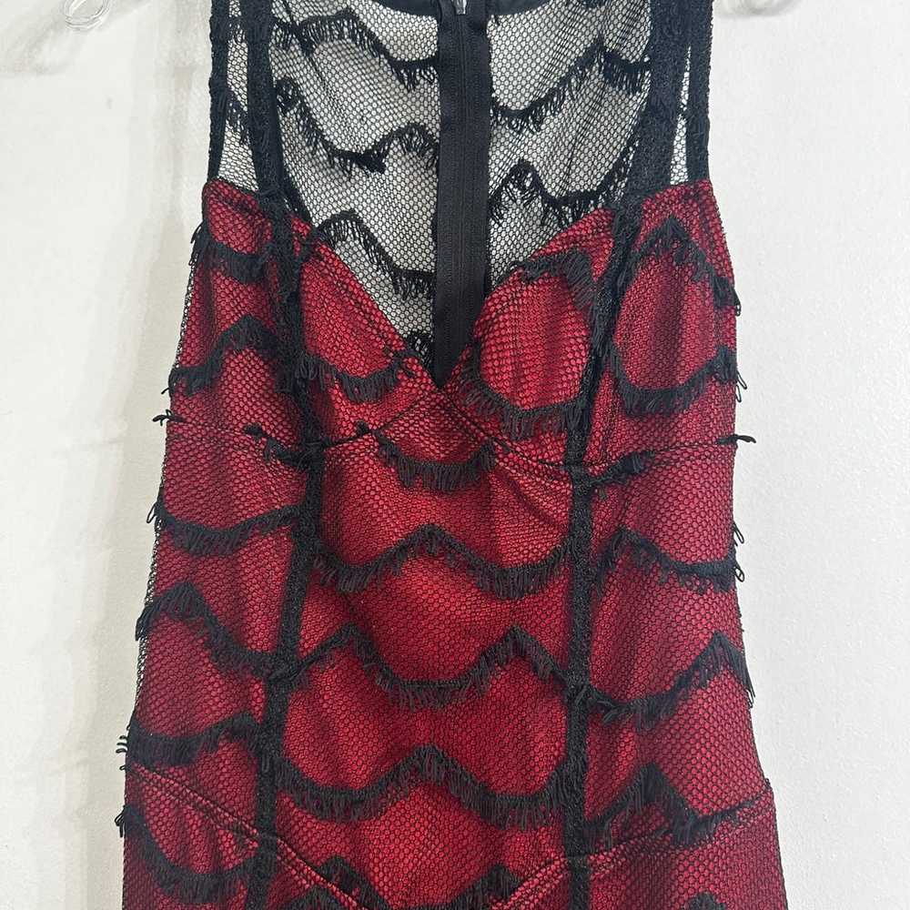 NWOT - Lip Service Red/Black Fringe Long Corset D… - image 3