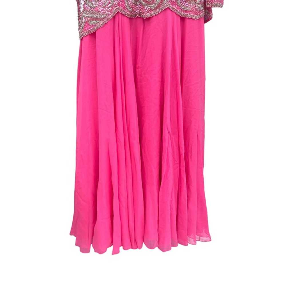 Vintage 1980s Pink Formal Dress Silk Beaded Drop … - image 10