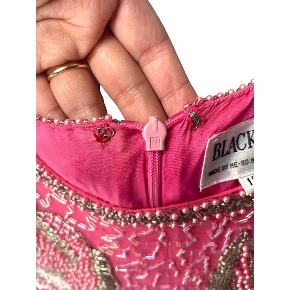Vintage 1980s Pink Formal Dress Silk Beaded Drop … - image 12