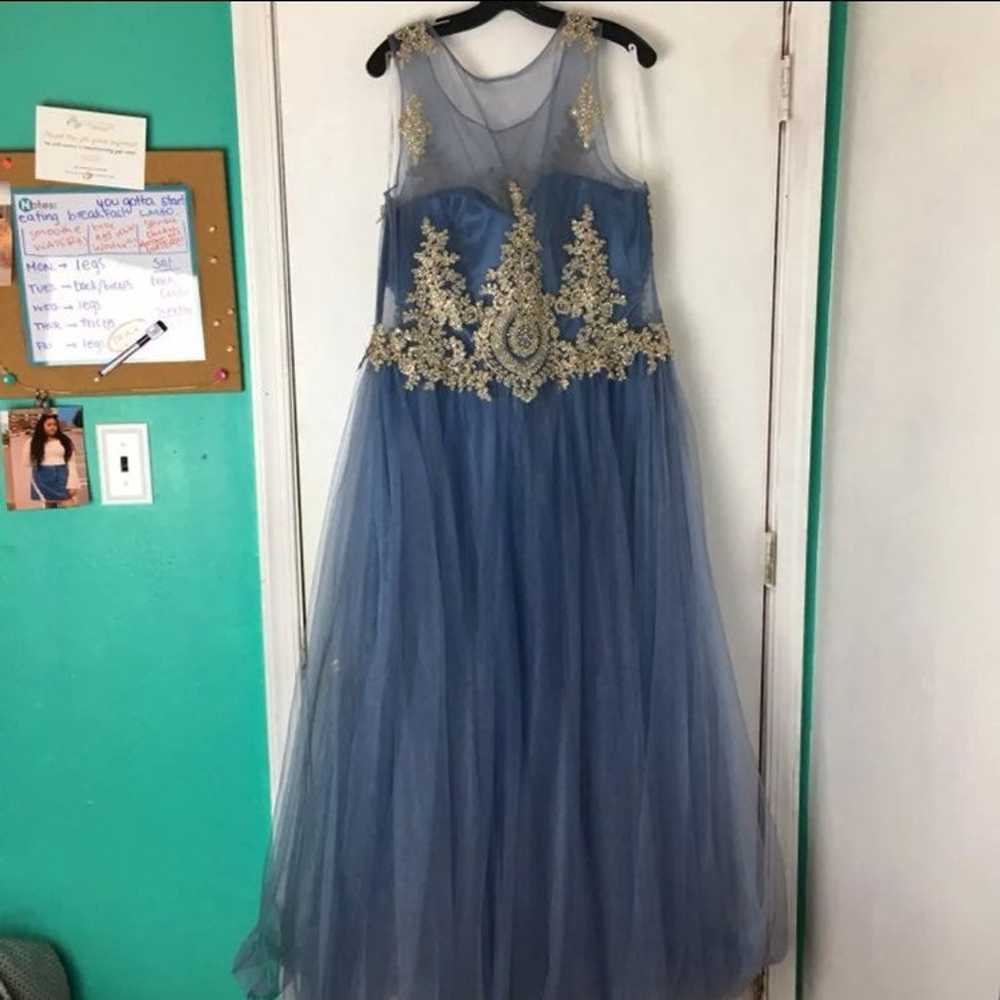 PLUS SIZE Stormy Blue Prom Dress - image 2