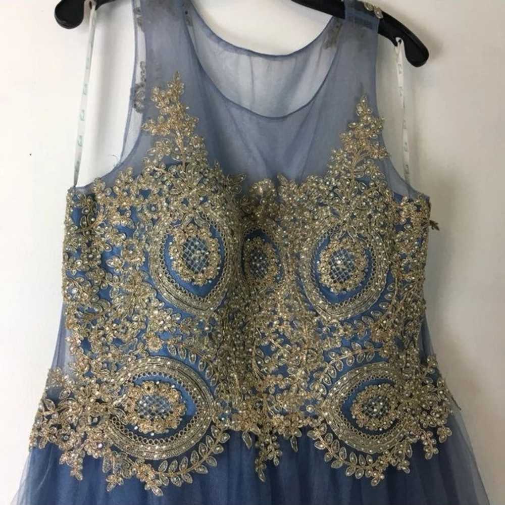 PLUS SIZE Stormy Blue Prom Dress - image 3