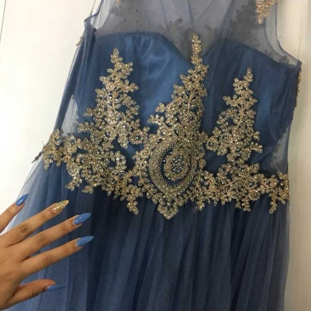 PLUS SIZE Stormy Blue Prom Dress - image 4