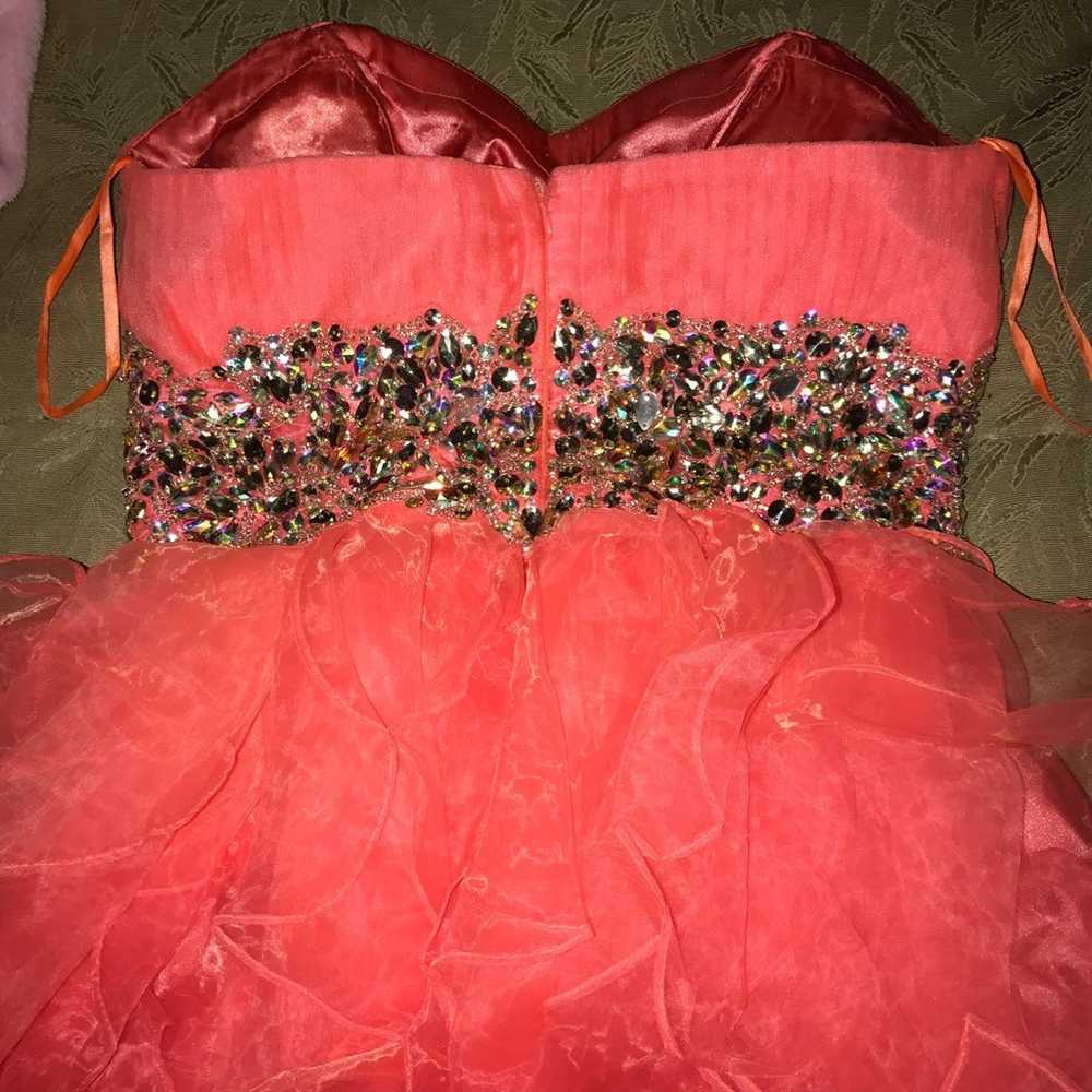 Short Coral Prom Dress - image 3