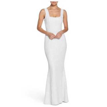 DRESS THE POPULATION White Sequin Sleeveless Gown… - image 1