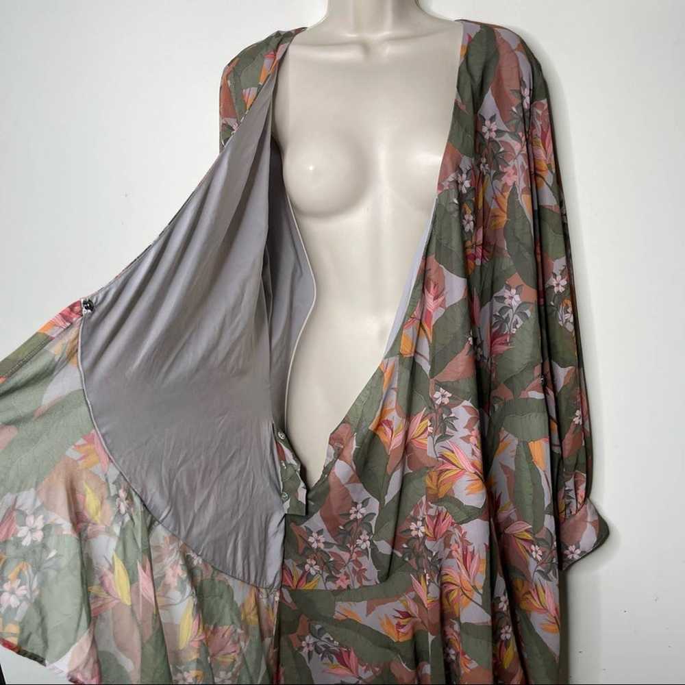 Badgley Mischka Multi Floral Wrap Dress sz 16 - image 11
