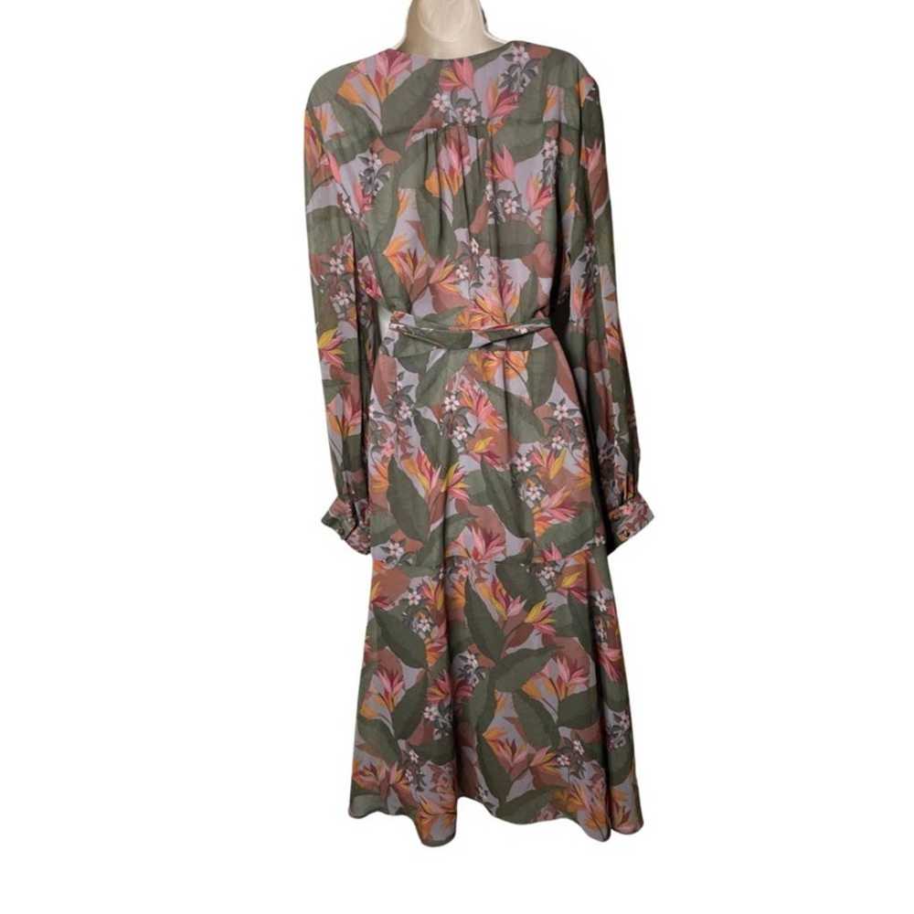 Badgley Mischka Multi Floral Wrap Dress sz 16 - image 3