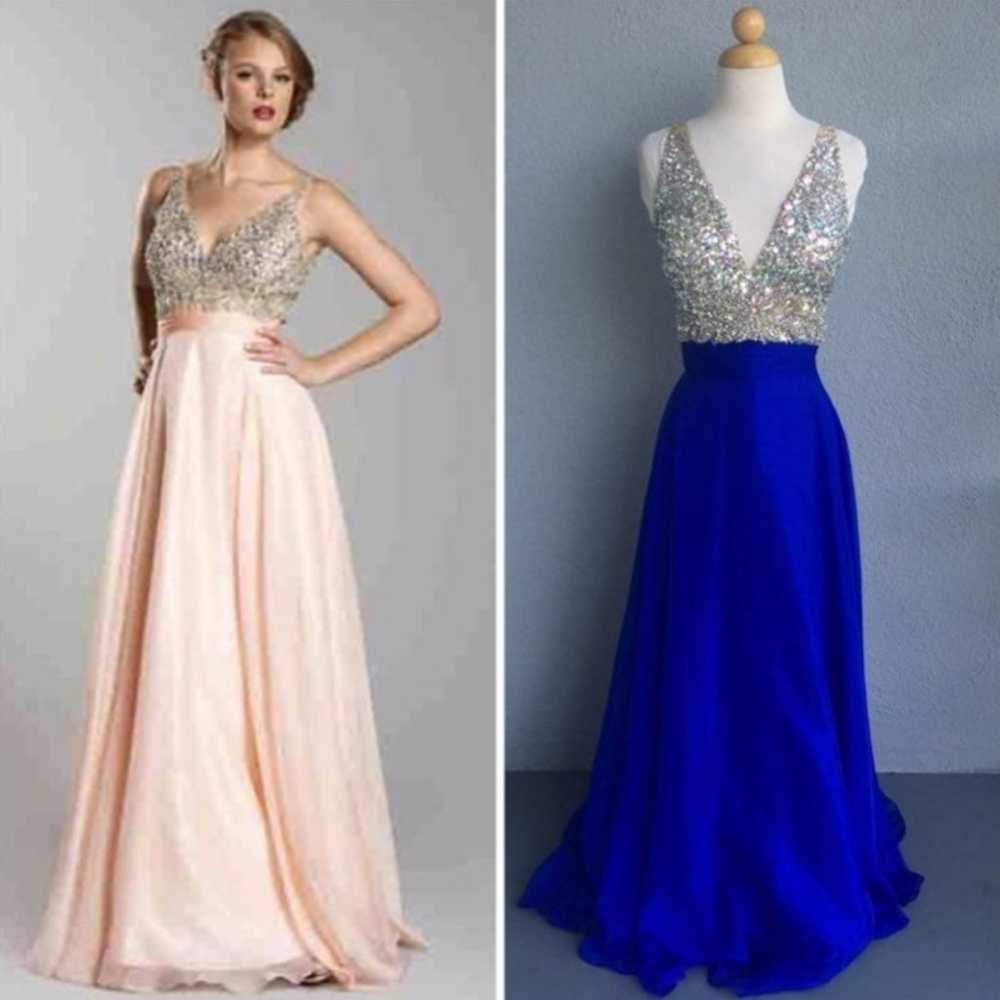 Rhinestone Prom Party Dress Gown Sz XXL - image 1