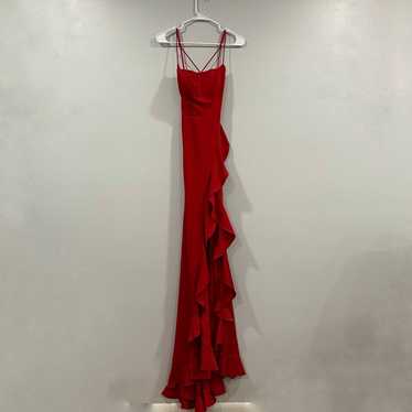 La Femme 28294 Strappy Maxi Dress Red 0