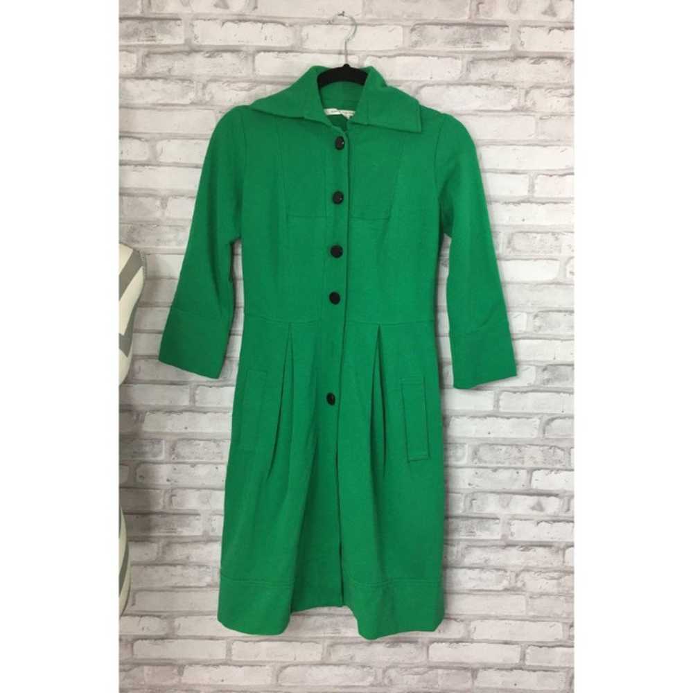 Diane VonFurstenberg green dress coat si - image 1