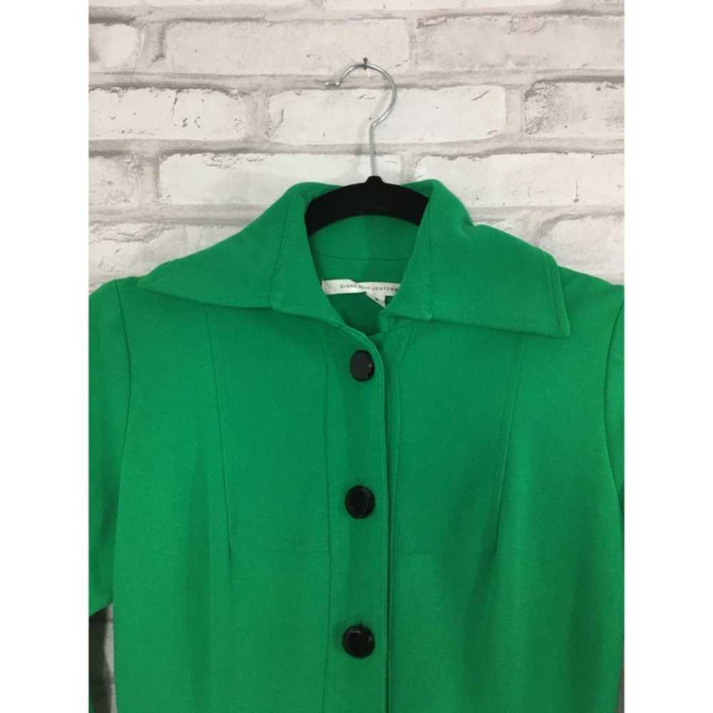 Diane VonFurstenberg green dress coat si - image 2
