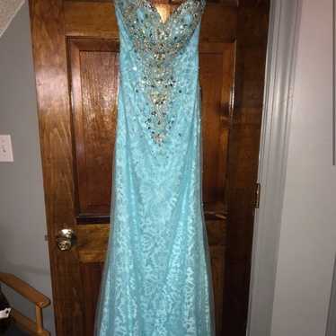 Mori lee blue prom dress