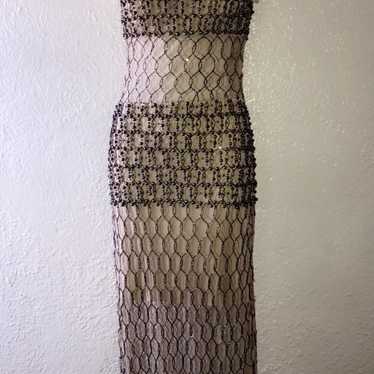 Beaded Taupe Dress