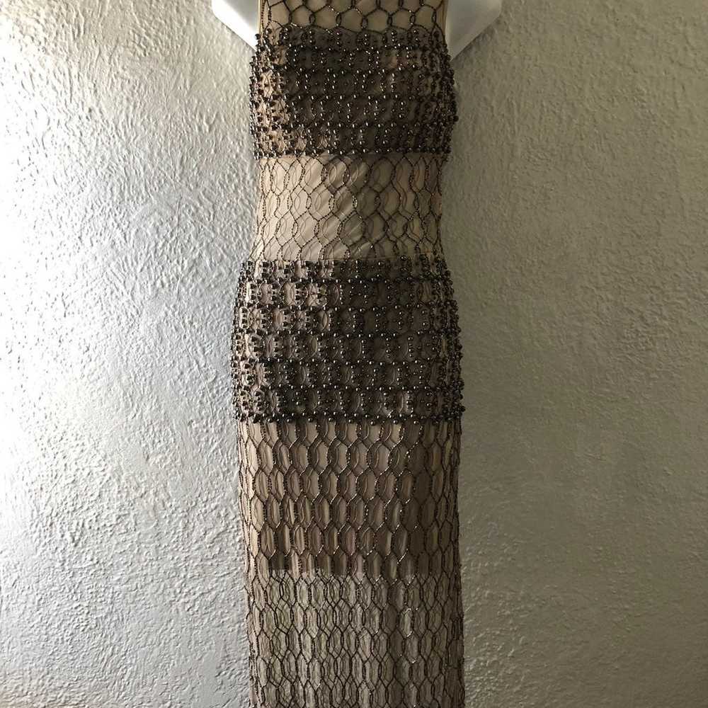 Beaded Taupe Dress - image 2