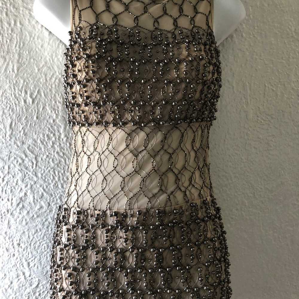 Beaded Taupe Dress - image 3