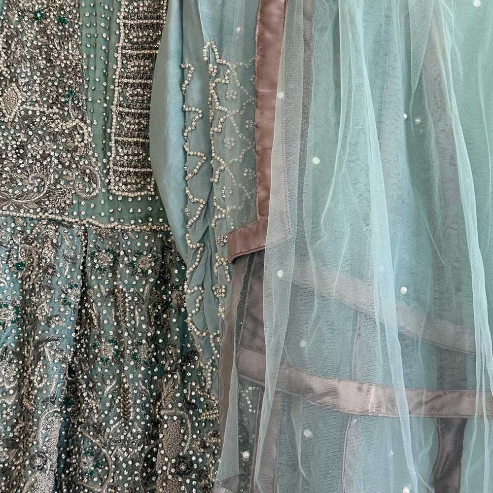 Pakistani formal wedding dress frock - image 10