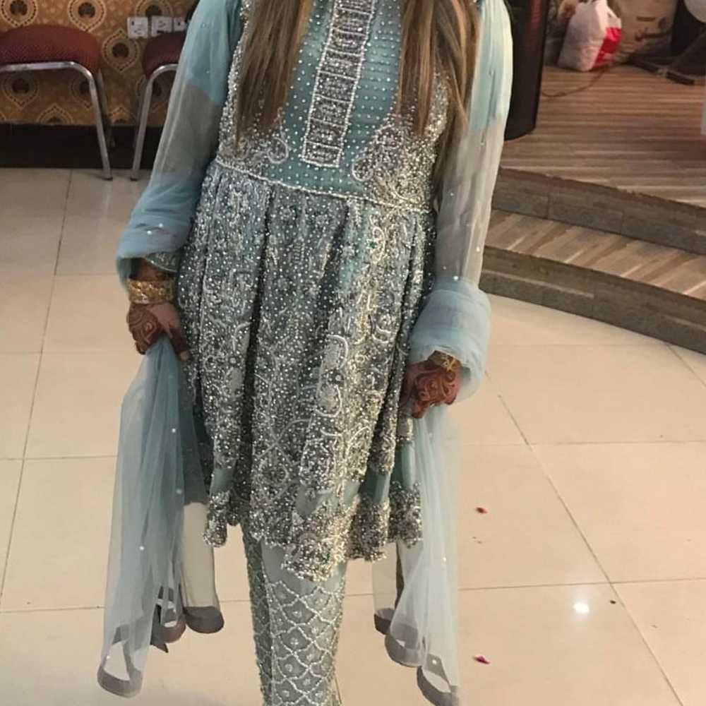 Pakistani formal wedding dress frock - image 1