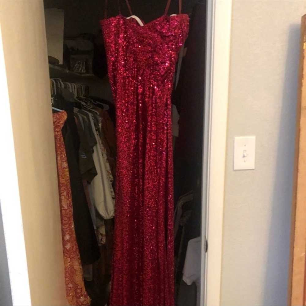 Red sequin evening gown/prom dress - image 2