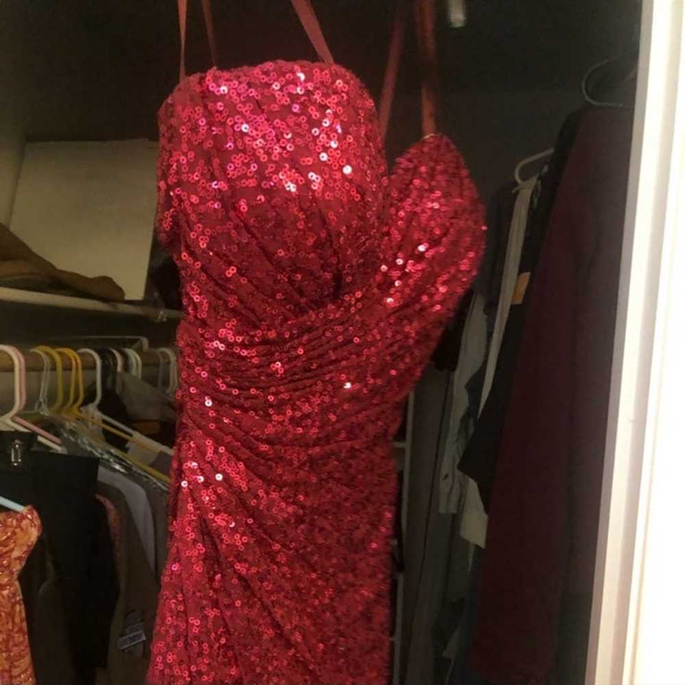 Red sequin evening gown/prom dress - image 3