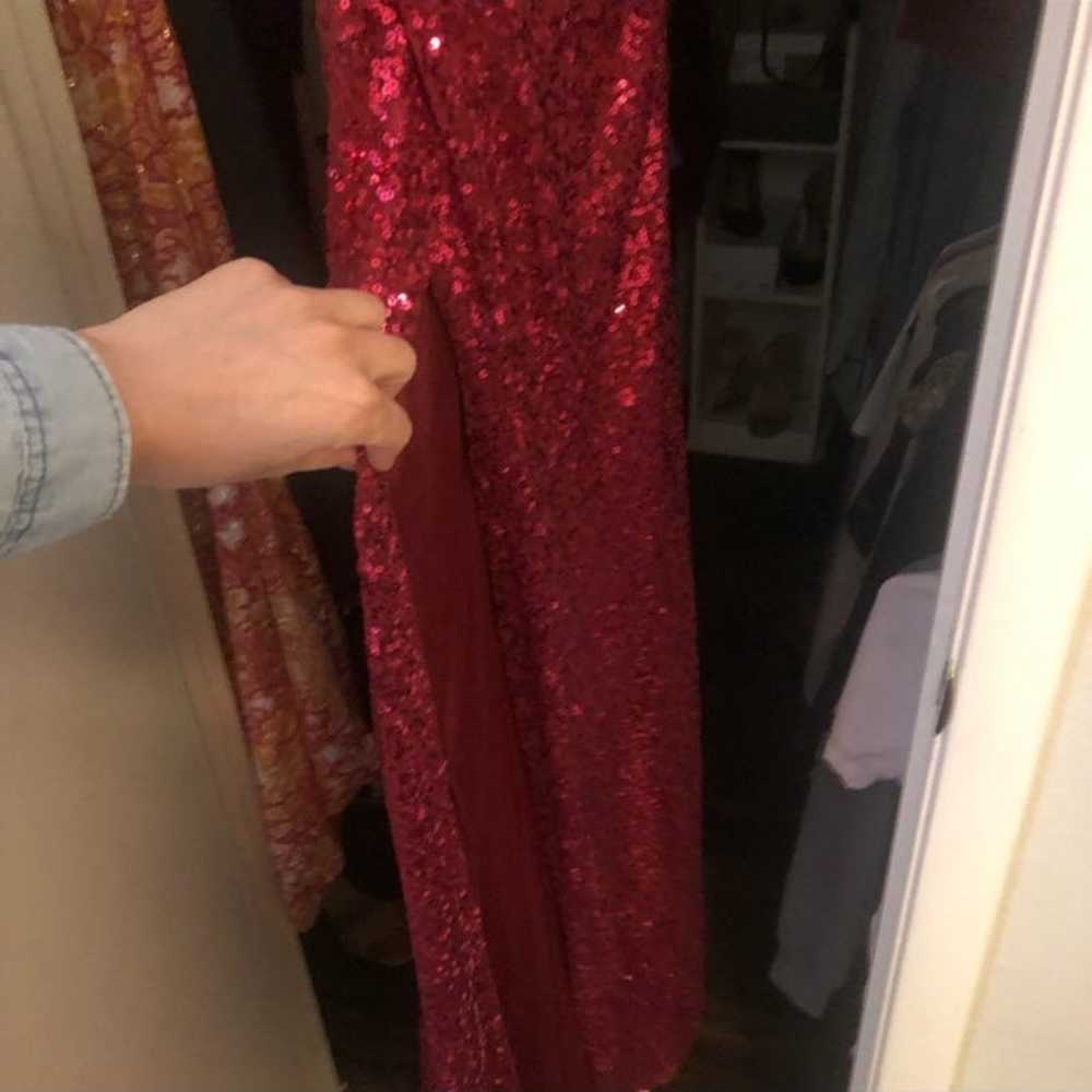 Red sequin evening gown/prom dress - image 4