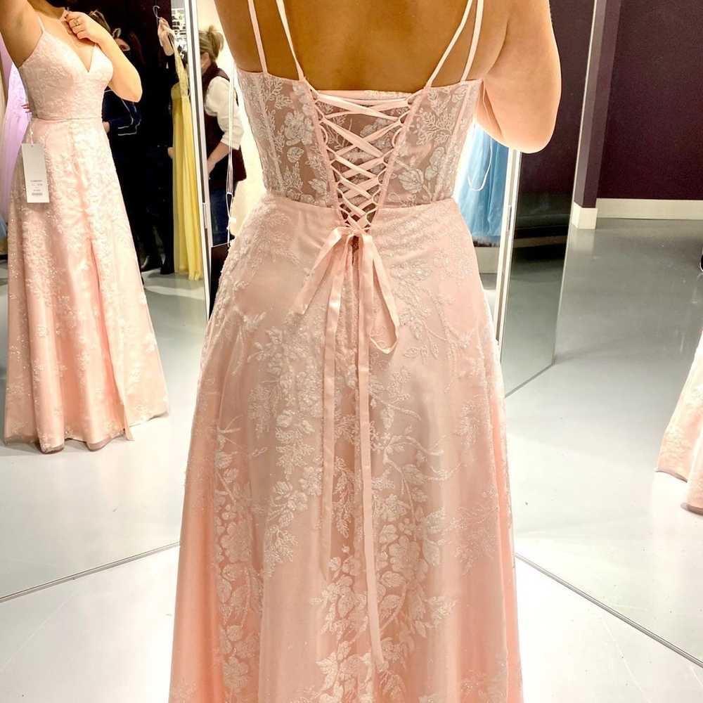 pink corset top prom dress - image 1