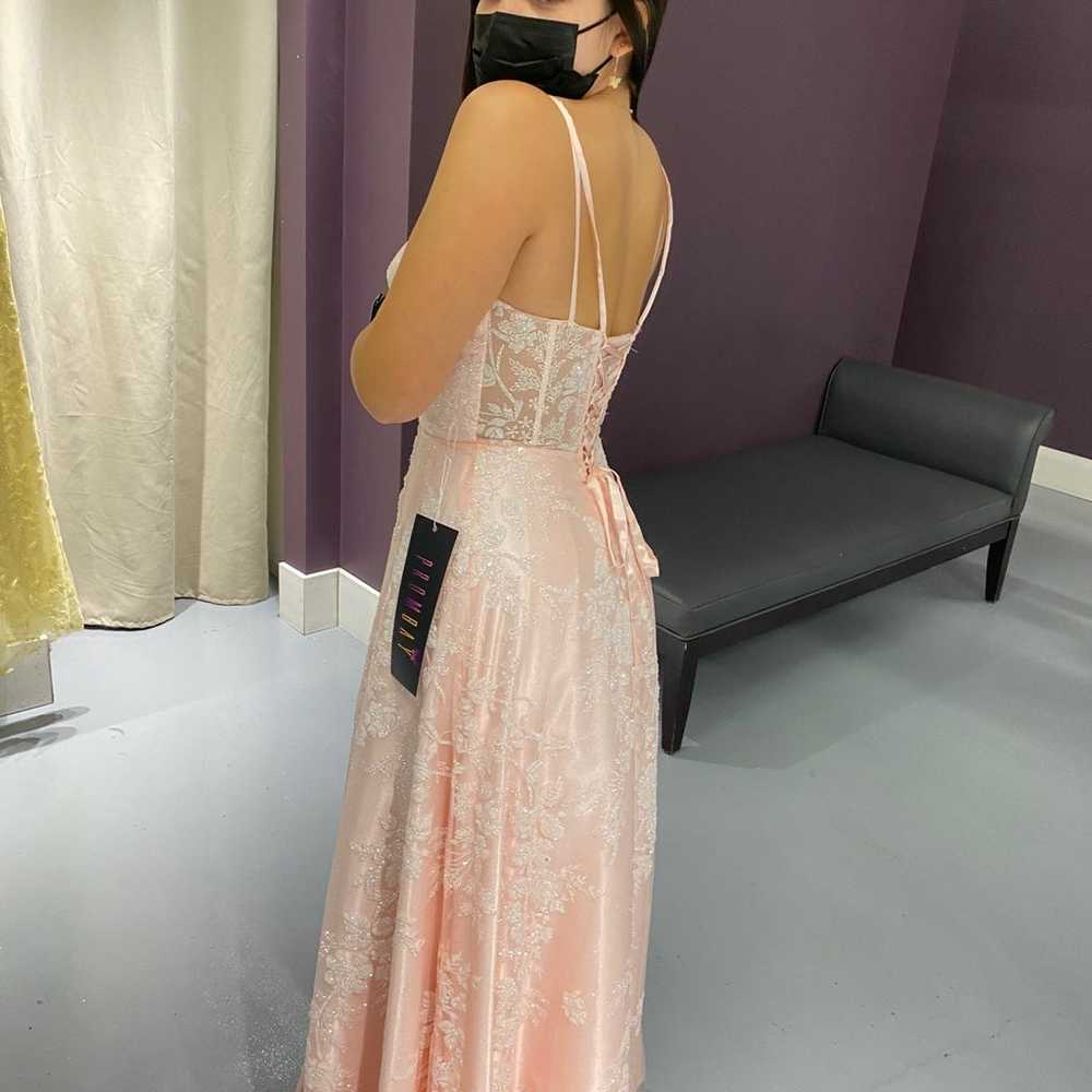 pink corset top prom dress - image 3