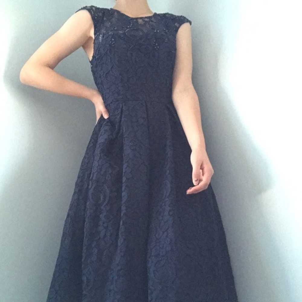 Carmen Marc Valvo Blue Evening Dress - image 1
