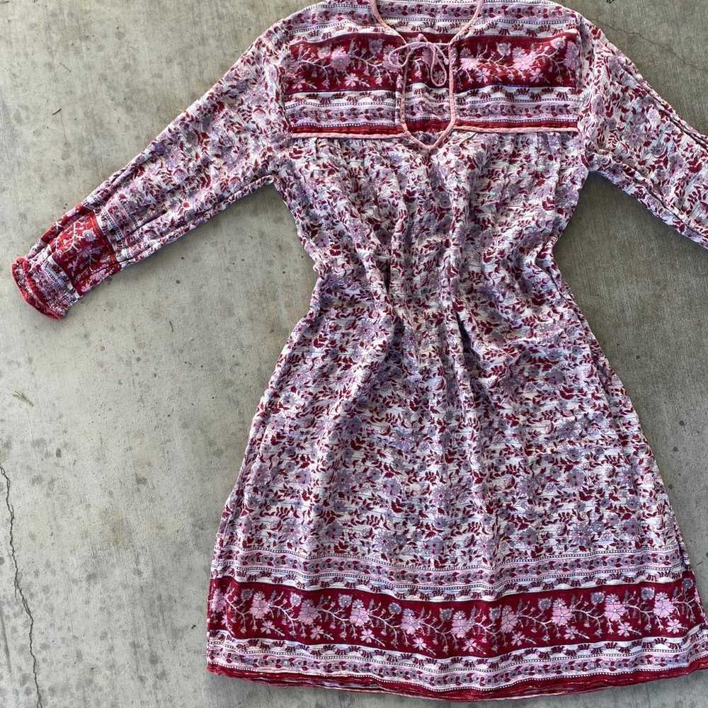 Vintage India cotton gaze rainbow lurex dress - image 2